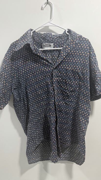 Sutton Other - VTG 70's Sutton Collection Plais Short Sleeve Shirt Size L Geo Print